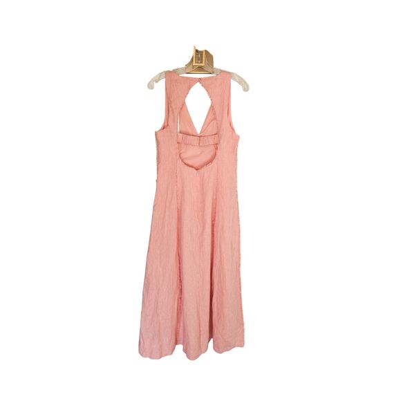 Mon Renn Women's Light Pink Kahlo Linen Blend Sleeveless Midi Dress NWT Size M - Picture 11 of 16